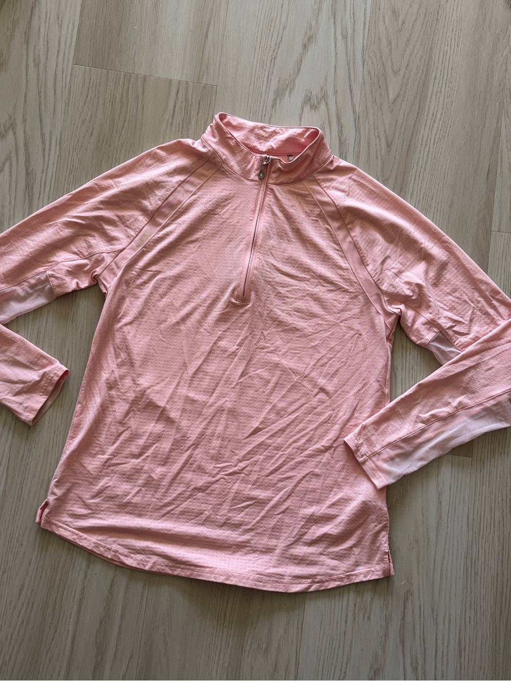 San Soleil mock neck sun protection top Mesh sleeve 1/4 Zip Golf shirt pink M